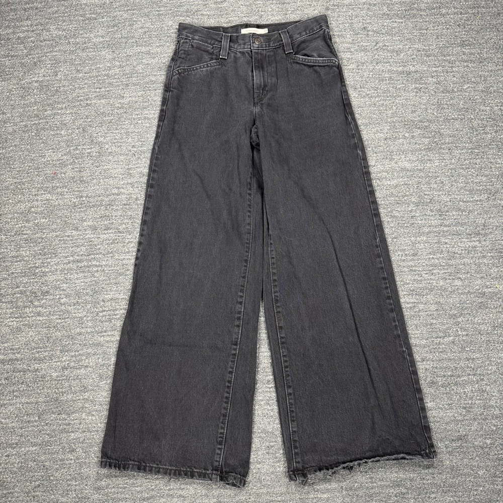 Levi's '94 Baggy Wide Leg Jeans Women Size 25 (27x31) Black Denim 100% Cotton